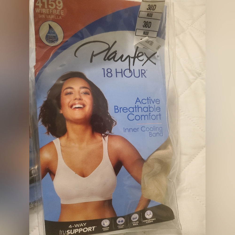 4 Brand New Playtex Bras 38D Blk/Bge. - Picture 3 of 6